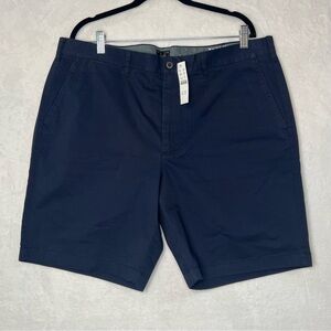 J. Crew Men’s Sz 38 Flat Chino Navy Shorts 9” Inseam Cotton Stretch NWT
